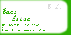 bacs liess business card